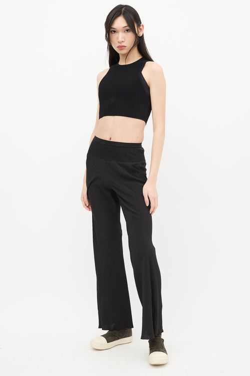 Rick Owens SS 2021 Black Silk Straight Leg Pant