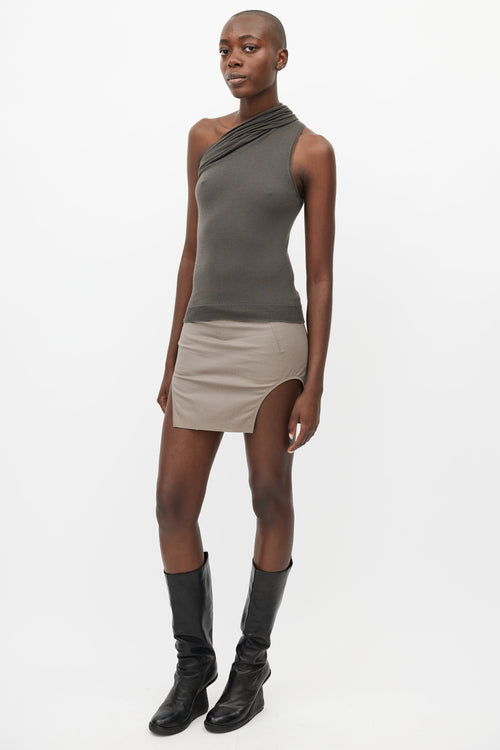 Rick Owens SS 21 Phlegethon Grey Cut Out Skirt