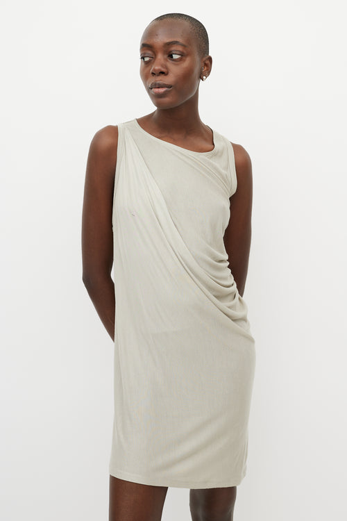 Rick Owens Taupe Draped Midi Dress