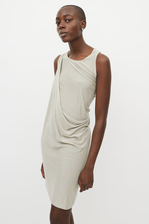 Rick Owens Taupe Draped Midi Dress