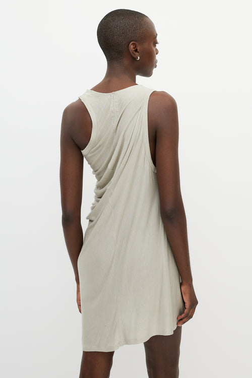 Rick Owens Taupe Draped Midi Dress