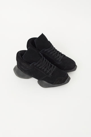 X Adidas Black Suede Tech Runner Sneaker