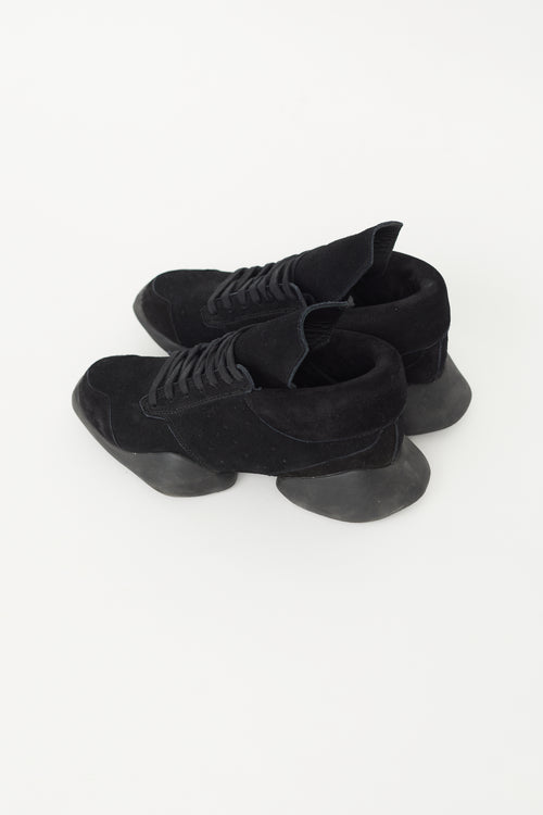 X Adidas Black Suede Tech Runner Sneaker