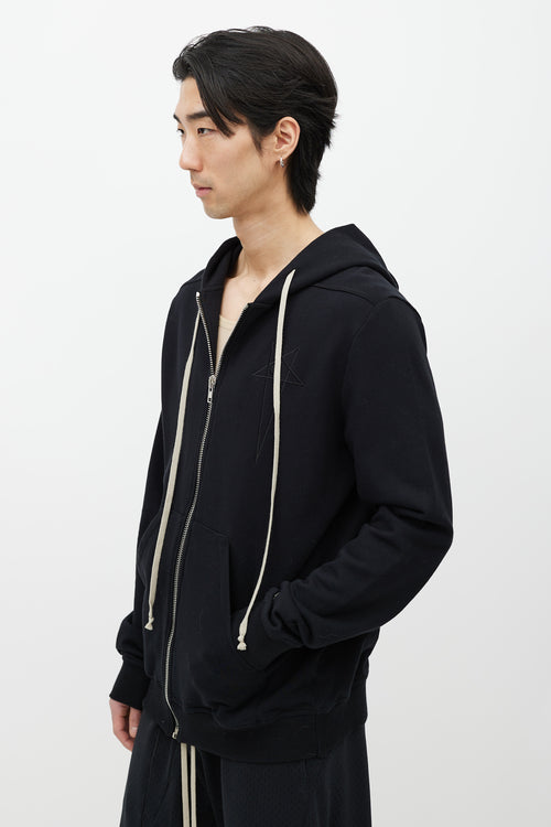 Rick Owens X Champion Black Hoodie Zip Up Sweater