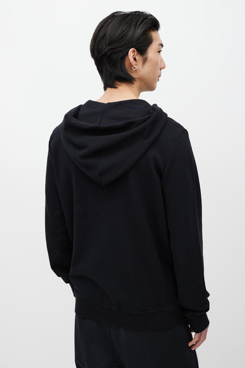 Rick Owens X Champion Black Hoodie Zip Up Sweater