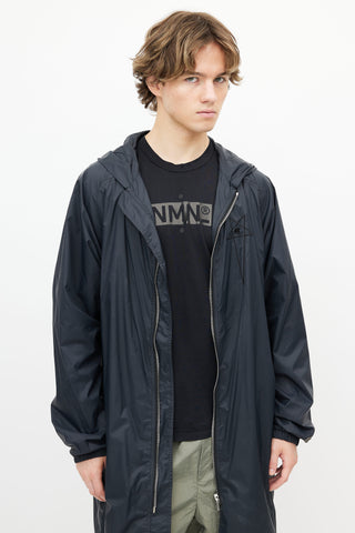 Rick Owens x Champion Black Nylon Long Jacket