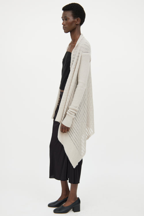 Rick Owens FW 2018 Grey Knit Long Sleeve Cardigan