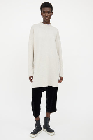 Rick Owens Grey Cashmere Long Sleeve Sweater