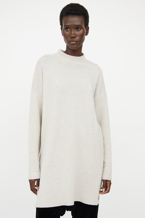 Rick Owens Grey Cashmere Long Sleeve Sweater