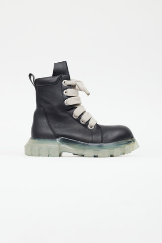 Rick Owens Black Jumbo Lace Tractor Boot