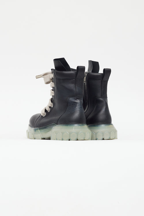 Rick Owens Black Jumbo Lace Tractor Boot