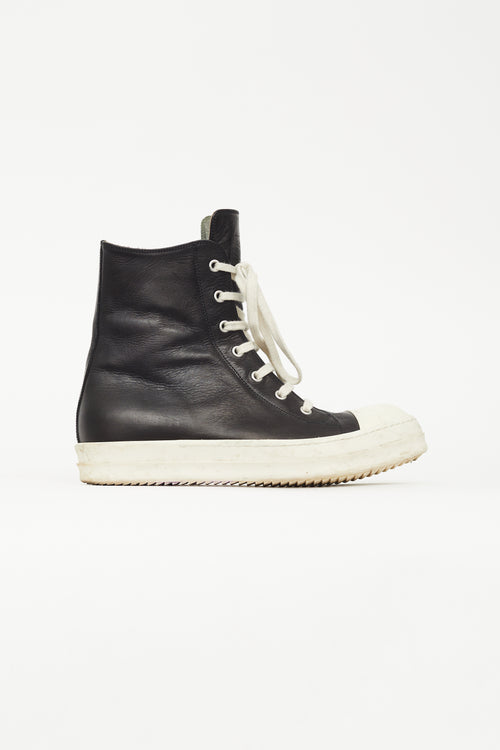 Rick Owens Black 
White Ramones Sneaker