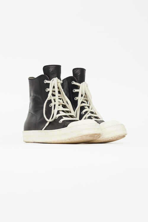 Rick Owens Black 
White Ramones Sneaker