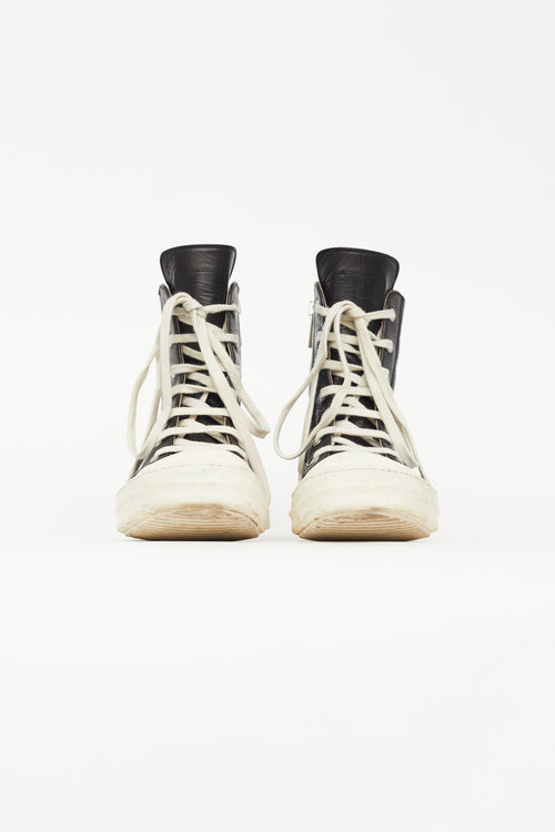 Rick Owens Black 
White Ramones Sneaker