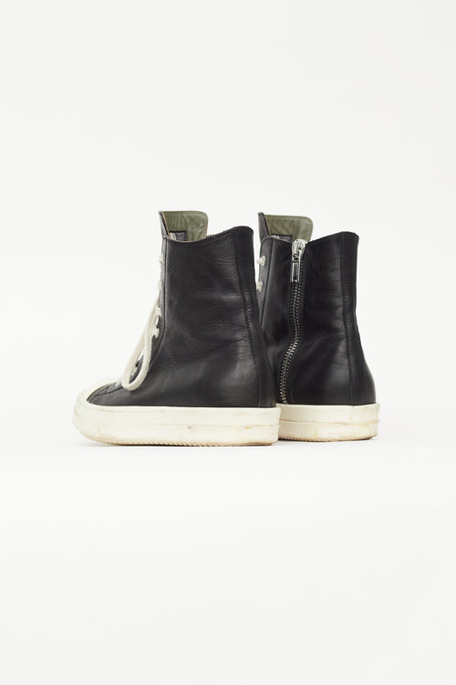 Rick Owens Black 
White Ramones Sneaker