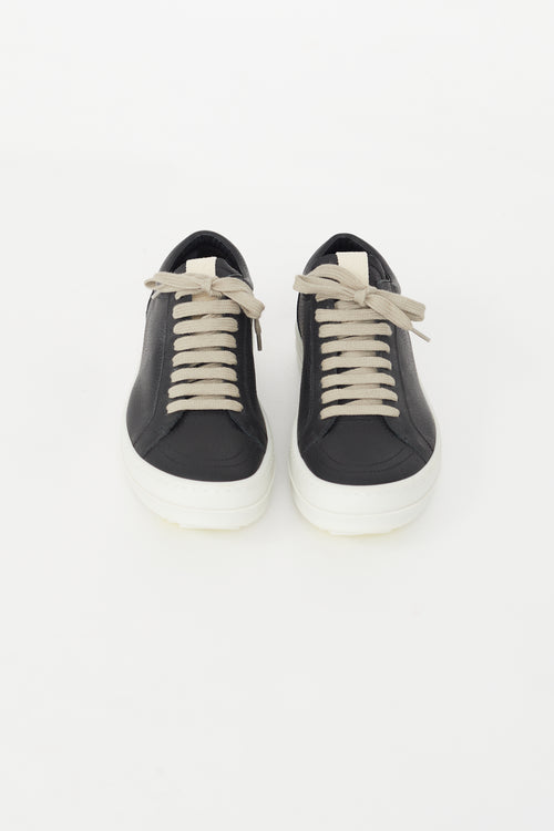 Rick Owens Black Leather Vintage Low Sneaker