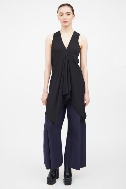 Rick Owens SS 2011 Black V-neck Tunic Top