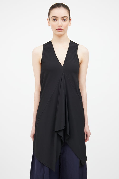 Rick Owens SS 2011 Black V-neck Tunic Top