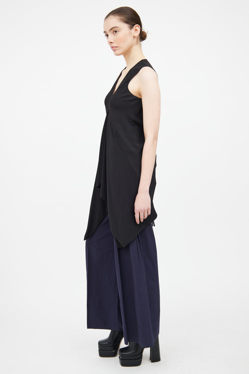 Rick Owens SS 2011 Black V-neck Tunic Top