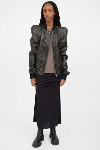 Rick Owens SS 2020 Black Leather Structured Jacket