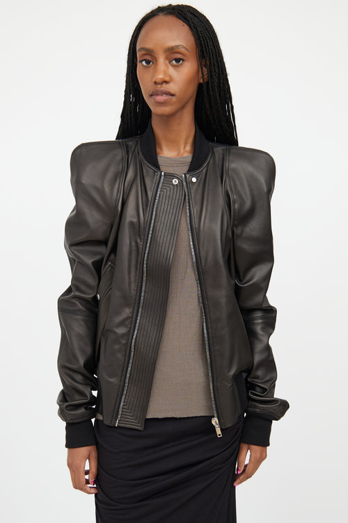 Rick Owens SS 2020 Black Leather Structured Jacket