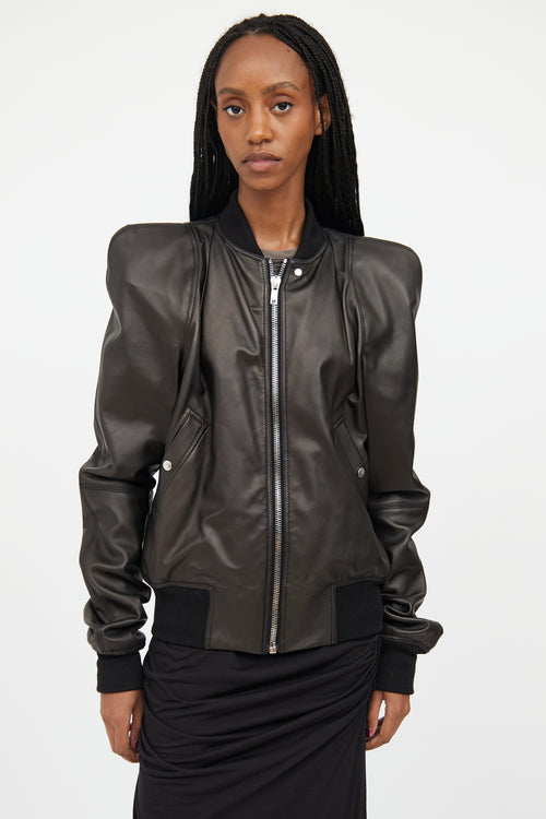 Rick Owens SS 2020 Black Leather Structured Jacket