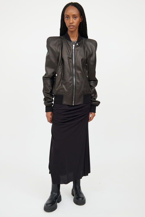 Rick Owens SS 2020 Black Leather Structured Jacket