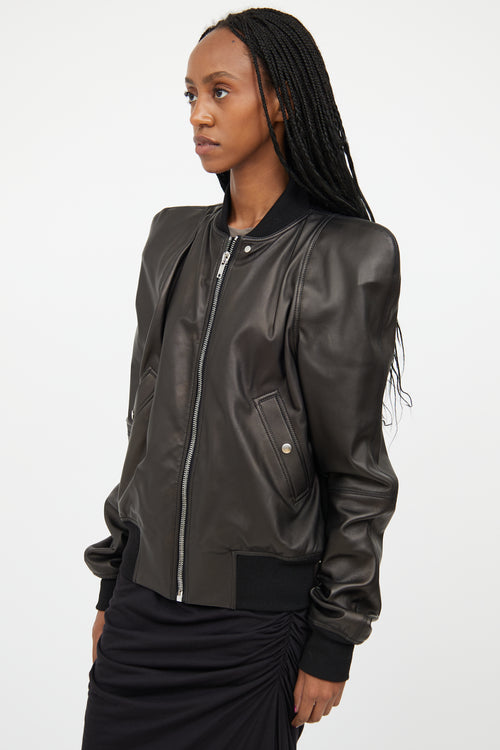 Rick Owens SS 2020 Black Leather Structured Jacket