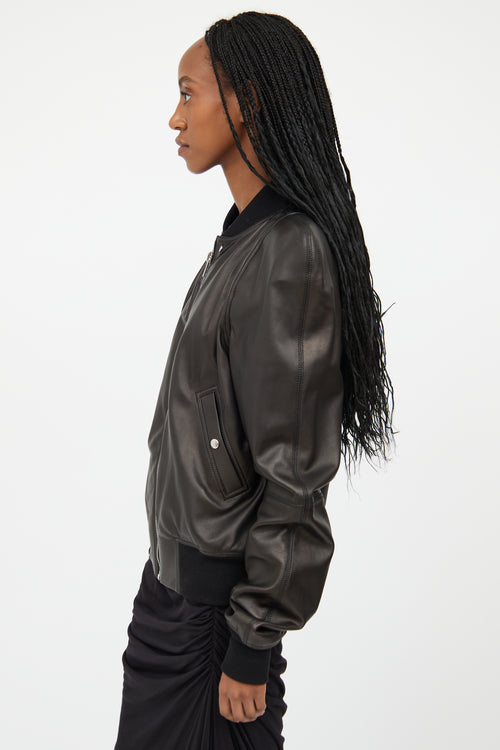 Rick Owens SS 2020 Black Leather Structured Jacket