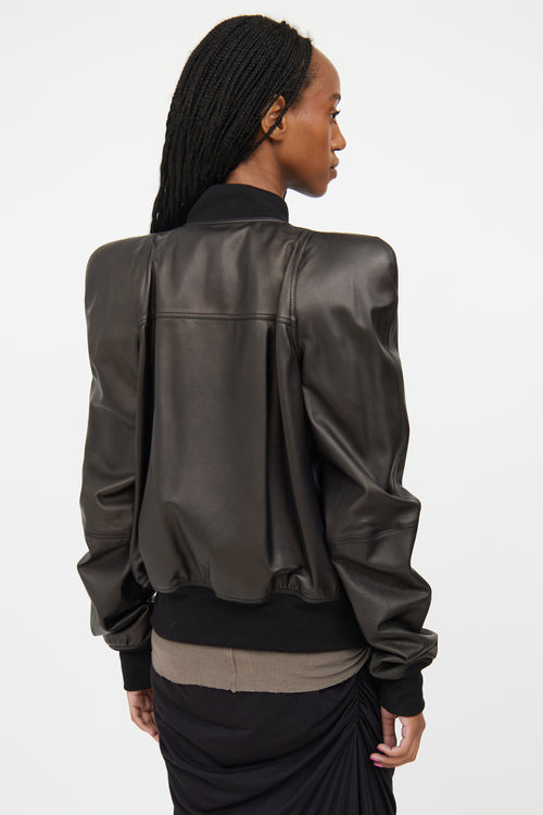 Rick Owens SS 2020 Black Leather Structured Jacket