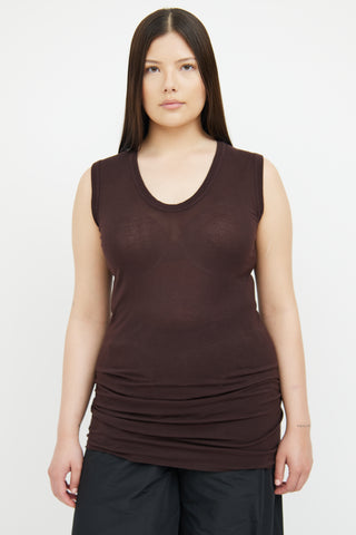 Rick Owens Brown Sleeveless Top