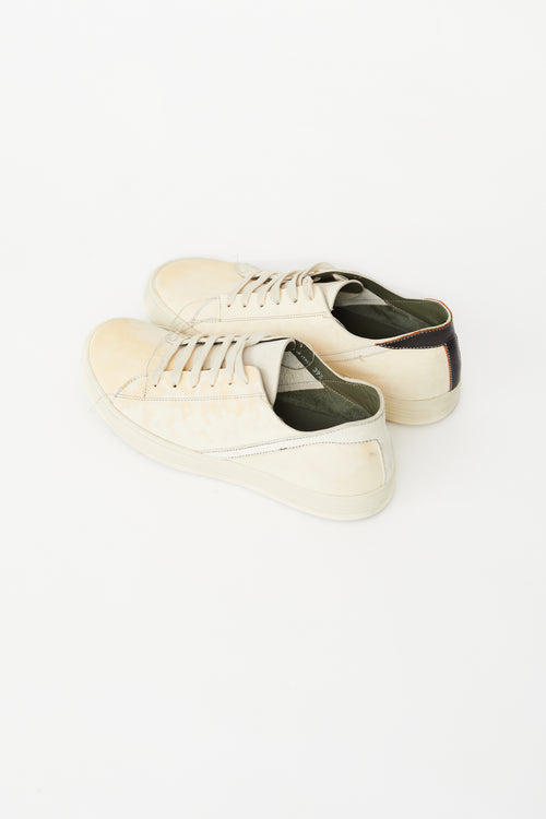 Rick Owens Cream Suede Babel Geotrasher Low Top Sneaker