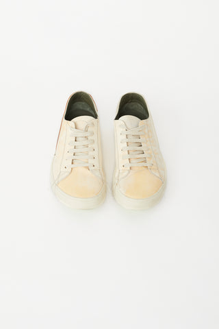 Rick Owens Cream Suede Babel Geotrasher Low Top Sneaker