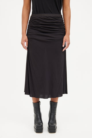 Rick Owens Lilies Black Fog Midi Skirt