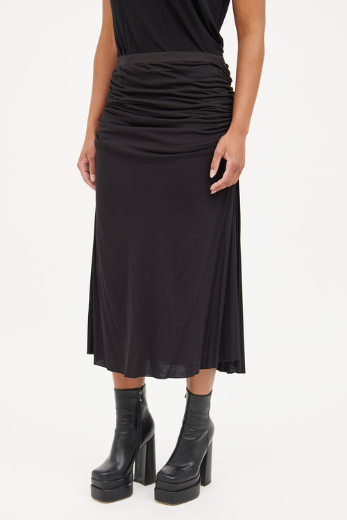 Rick Owens Lilies Black Fog Midi Skirt