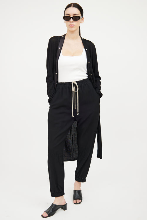 Rick Owens Black Tapered Drawstring Pant