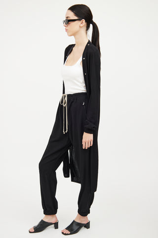 Rick Owens Black Tapered Drawstring Pant