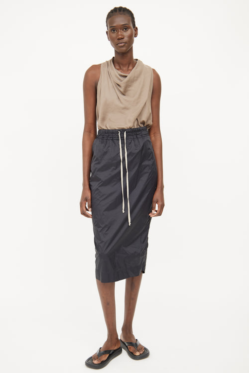 Rick Owens Black Nylon   Skirt