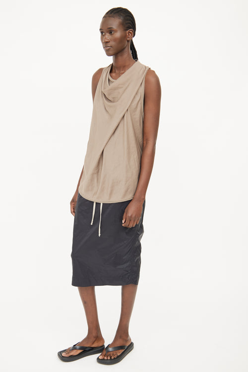 Rick Owens Black Nylon   Skirt