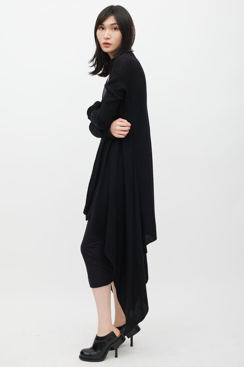 Rick Owens FW 2006 Dustulator Black Knit Open Cardigan