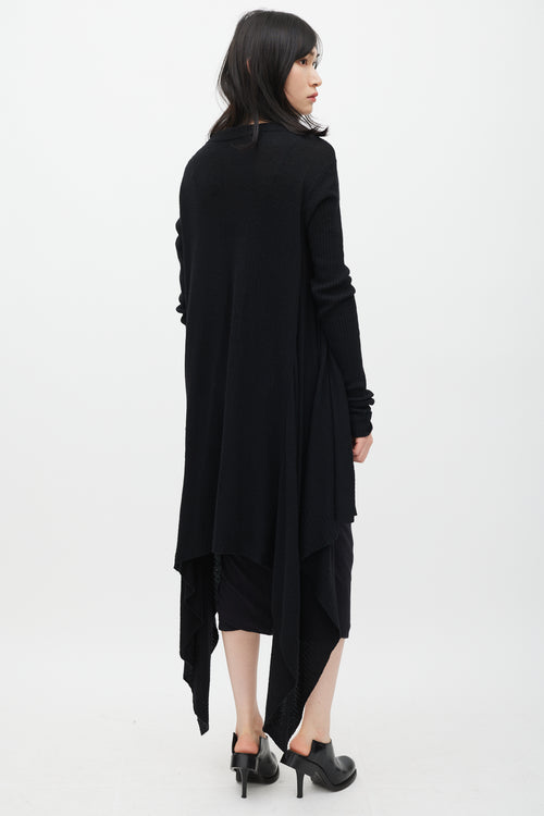 Rick Owens FW 2006 Dustulator Black Knit Open Cardigan