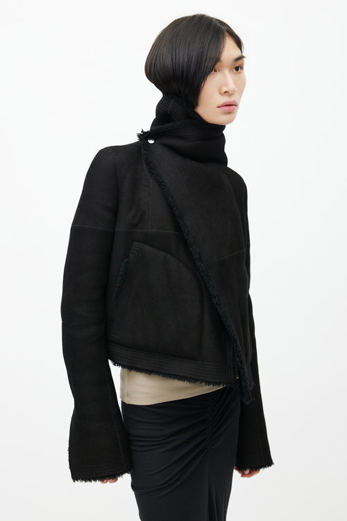 Rick Owens FW 2019 Larry Black Shearling Jacket