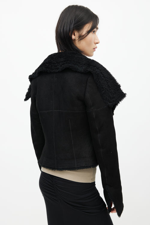 Rick Owens FW 2019 Larry Black Shearling Jacket