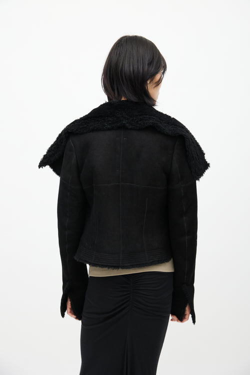 Rick Owens FW 2019 Larry Black Shearling Jacket