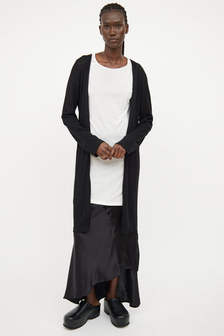 Rick Owens SS 2021 Black Long Open Cardigan