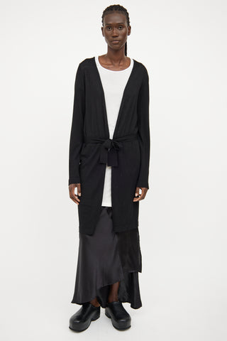 Rick Owens SS 2021 Black Long Open Cardigan