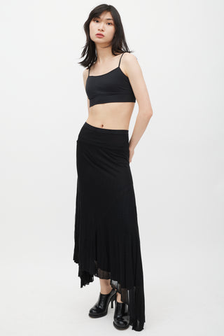 Rick Owens Lilies Black Knit Drape Skirt