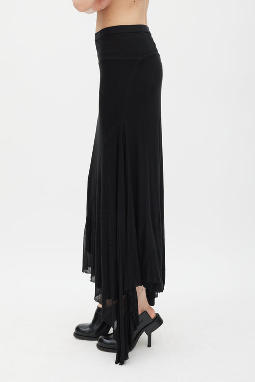 Rick Owens Lilies Black Knit Drape Skirt