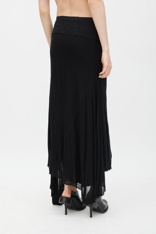 Rick Owens Lilies Black Knit Drape Skirt