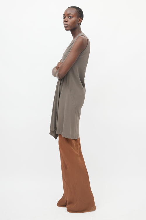 Rick Owens SS 2012 Taupe Asymmetrical Sleeveless Dress